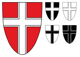 Wappen Wien - weißes Kreuz