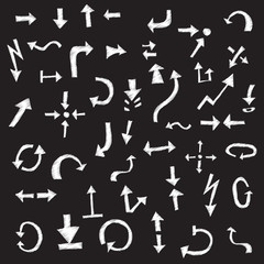 arrows, pointers - in style doodle