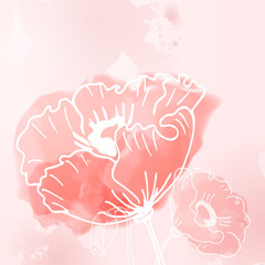 Abstract background of flowers poppies