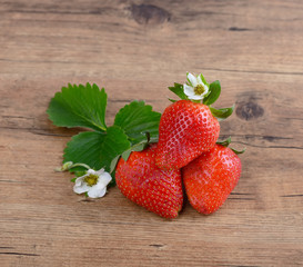 Strawberries on wooden