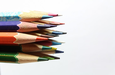 Set of color pencils.