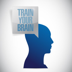 train your brain message illustration design