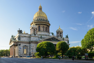 St. Isaac Cathedral in Saint-Petersburg, Russia. Sityscape