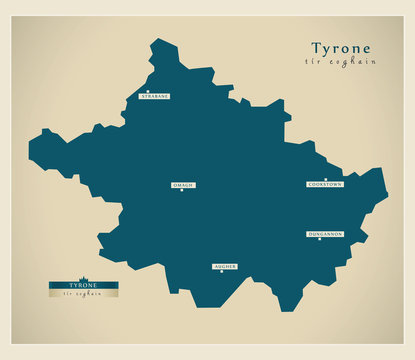 Modern Map - Tyrone UK