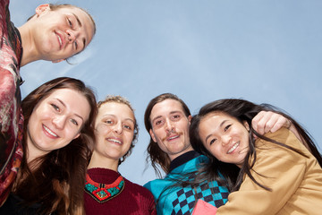 Five people look from top to bottom