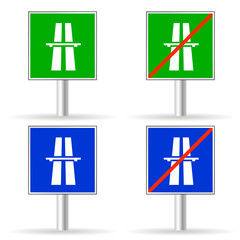Fototapeta premium traffic sign freeway color vector