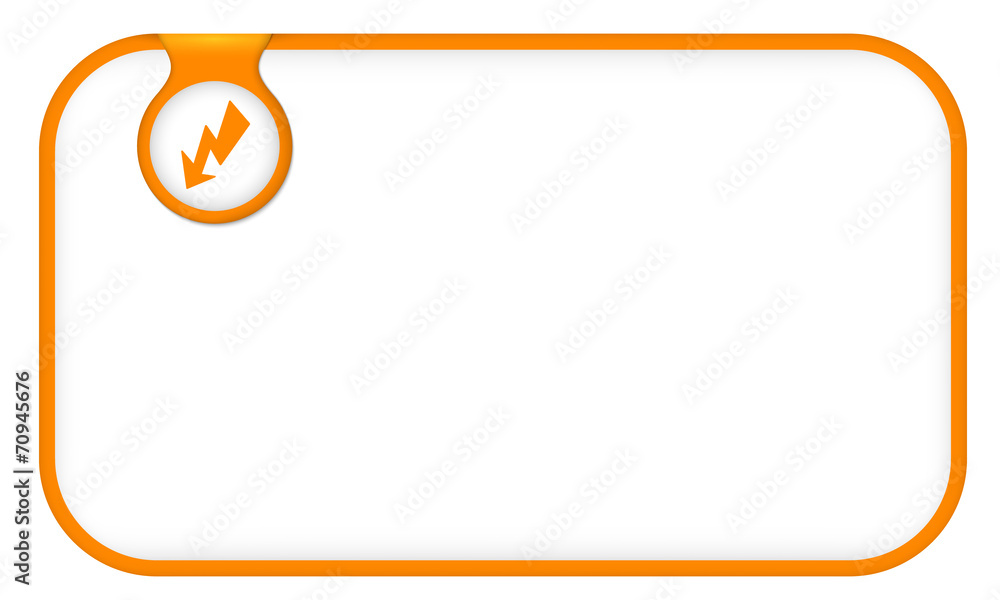 Aufkleber orange text frame for any text with flash