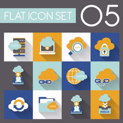 cloud network icon set