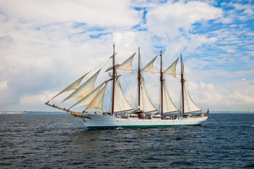 Fototapeta na wymiar Ship Juan Sebastian de Elcano