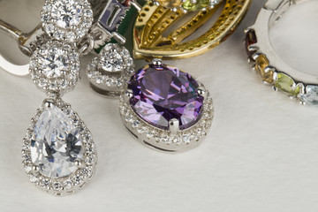 Many fashionable women's jewelry - Stock Image macro.