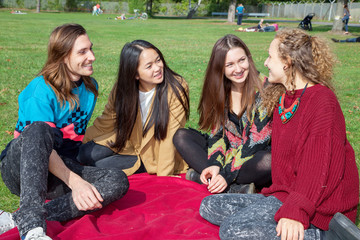 Group of young people in the park