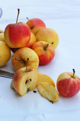 Red apples fresh in white background