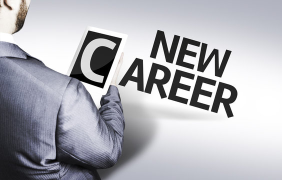 Business man with the text New Career in a concept image