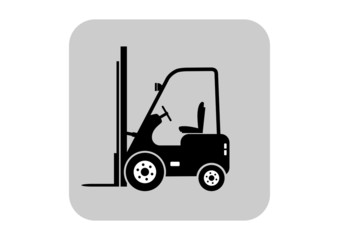 Forklift truck on white background