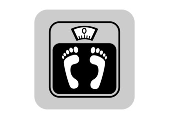 Bathroom scale on white background