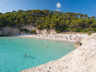 Fototapeta na wymiar Mitjana beach in Menorca, Spain.