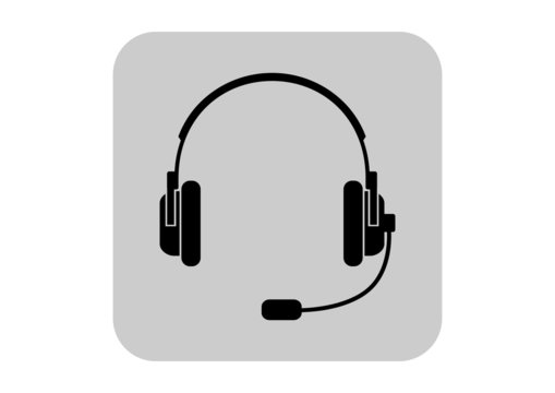 Headphones icon on white background