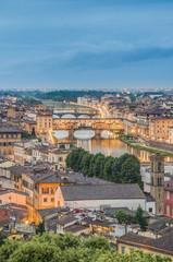 The Ponte Vecchio (Old Bridge) in Florence, Italy.