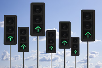 Ampeln mit Grünem Pfeil