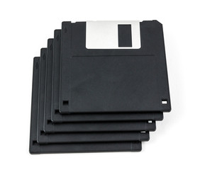 black diskette isolated on white background