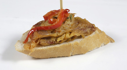 skewer pepper stuffed with crab