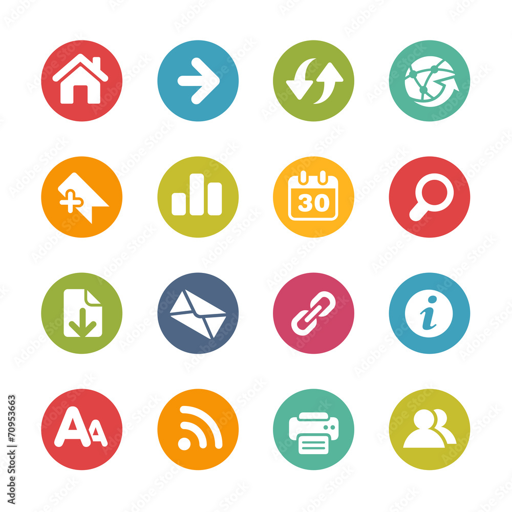 Canvas Prints surf the net icons -- fresh colors series