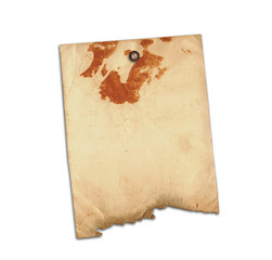 Old sheet of paper on a white background isolated