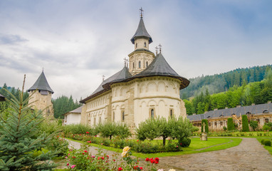 Fototapeta na wymiar Putna historic Orthodox Monastery in Moldavia region of Romania