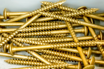 pile of copper screws