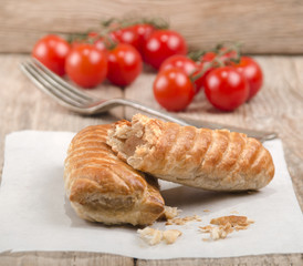 pork sausage rolls wrapped in pastry