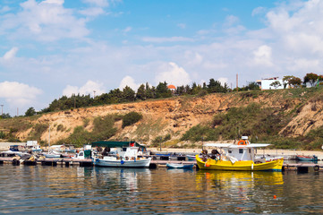 Fototapeta na wymiar Traditional fishing boat in Greece