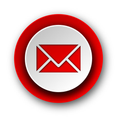 email red modern web icon on white background