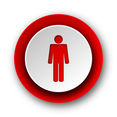 male red modern web icon on white background