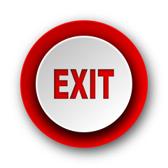exit red modern web icon on white background