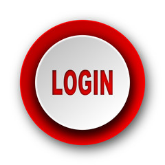 login red modern web icon on white background