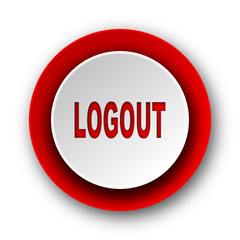 logout red modern web icon on white background