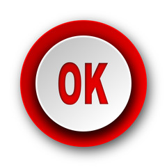 ok red modern web icon on white background