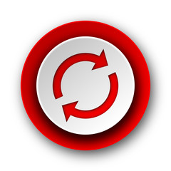 reload red modern web icon on white background