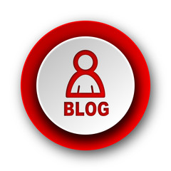 blog red modern web icon on white background