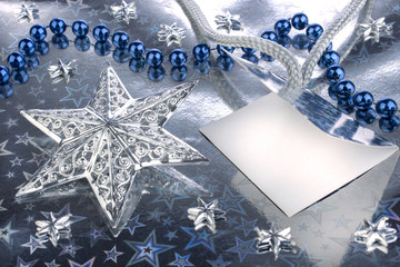 Weihnachtssterne Perlenkette Grußkarte