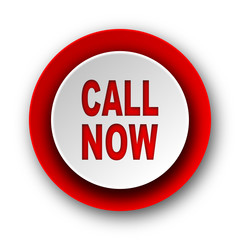 call now red modern web icon on white background