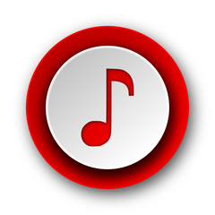 music red modern web icon on white background
