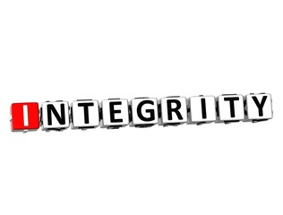 3D Word Integrity on white background