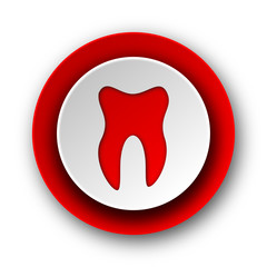 tooth red modern web icon on white background