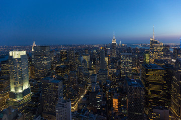 Fototapeta na wymiar Aerial View of New York at Dusk