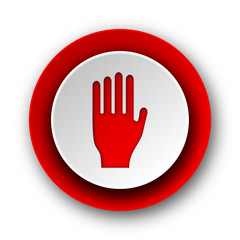 Obraz premium stop red modern web icon on white background