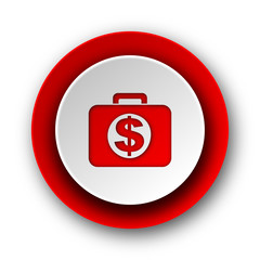 financial red modern web icon on white background