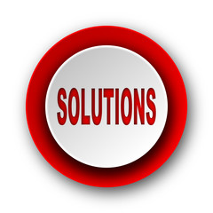 solutions red modern web icon on white background
