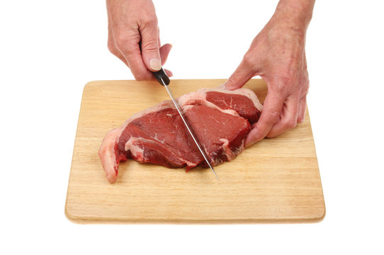 Cutting Steak