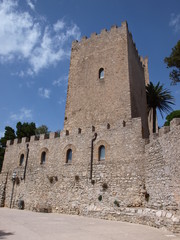 Fototapeta na wymiar The towers of Pepoli, Erice, Sicily, Italy